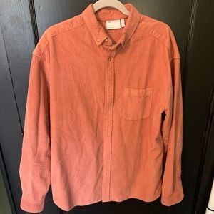 Mens oversized corduroy shirt jacket